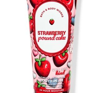 Bath & Body Works Strawberry Pound Cake Body Cream/ Body Mist Set